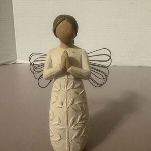 Willow Tree Praying Angel Sculpture - Cream and Brown